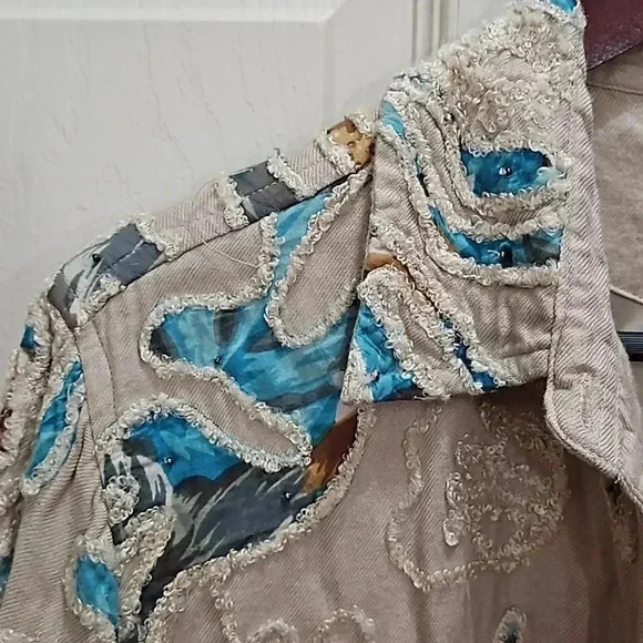 Coldwater Creek Gray Green Embroidered Jacket Sz XL - Picture 4 of 7